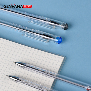 Bút bi cao cấp Genvana, thân nhựa trong suốt, ngòi siêu nhỏ 0.38mm, đầu kim siêu nhỏ, bút bi gel. - Product Image 2