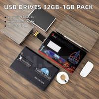 Clés USB promotionnelles 32 Go, 16 Go, 8 Go, 4 Go et 1 Go, clés USB bon marché, clés USB en forme de carte de crédit, lot de 20, carte modem en plastique, capacité de 128 Go, utilisation du pilote