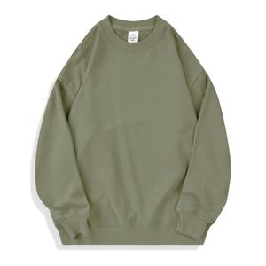 <b>Men</b> Oversized Crew Neck Sweatshirt Solid Color Knitted Cotton <b>Pullover</b> Casual Autumn Wear - Product Image 5