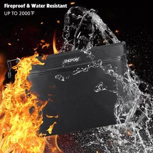 CUSTOM Hot Selling Fireproof Waterproof File Document Bag Two <b>Pockets</b> Two Zippers Safe Money Coin Storage for Women Men - Product Image 2