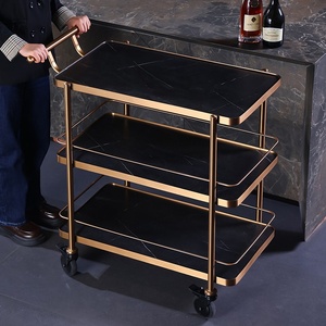 Chariot <span class=keywords><strong>de</strong></span> service multifonctionnel Maokangyun MC2 pour la restauration, les hôtels, les boissons et les aliments, à pousser à la main, silencieux, mobile, en métal, à 4 roues, durable, pour les KTV et les clubs - Product Image 1