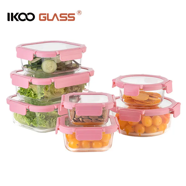 IKOO bpa-freies Set aus Glas Mahlzeitsvorbereitungsbehälter Großhandel für Lebensmittellagerung modern