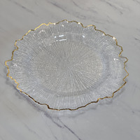 Assiette de présentation décorative en plastique de haute qualité avec bord estampé à chaud, style occidental, pour mariage, banquet, hôtel