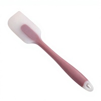 Spatule de cuisine et racloir de pâtisserie monobloc en silicone translucide, réutilisable, résistant à la chaleur, lavable au lave-vaisselle, lavage à la main uniquement