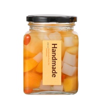 Bocal carré moderne en verre transparent pour cornichons, miel, sauce chili, confiture, pâte, emballage domestique, bouteille scellée sans BPA, anti-fuite