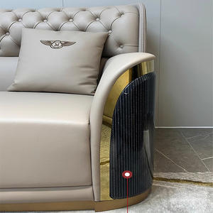 लाइट लक्जरी चीन विला लिविंग रूम फर्नीचर 3 सीटर सोफे सोफे पर बिक्री के लिए आधुनिक सिंथेटिक चमड़े के लिए नया सोफा - Product Image 4