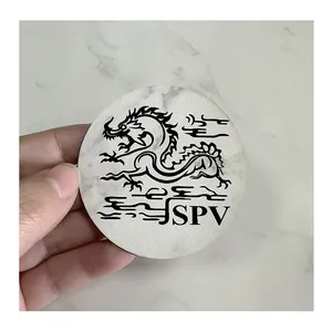 12X18 White Marble Pattern 0.8mm Laser Engraving Leather For Patch Cloth Label With Adhesive