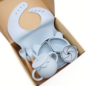 Ensemble de sevrage pour bébé en silicone sans BPA, assiette et bol anti-déversement, vaisselle pour bébé en silicone - Product Image 6