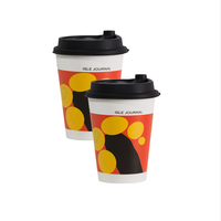 Gobelets à café jetables en gros Lions avec papier sulfurisé, capacité 2,5 oz-16 oz, taille et design personnalisés, origine Anhui, avec poignée