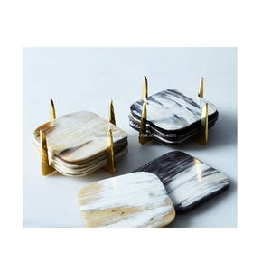 Material de granito de color beige hecho a mano posavasos multicolores elegantes personalizados y resistentes para su hogar y usos diarios - Product Image 5