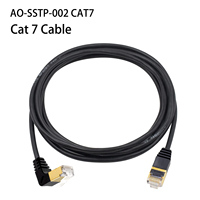 Cable Ethernet Cat7 de ángulo izquierdo a derecho de 90 grados, alta velocidad, 40Gbps, 2000Mhz, conector de red RJ45, Cable LAN para juegos para PC