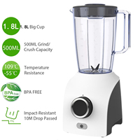 Extracteur de jus de fruits 1,8 L avec logo personnalisé, mixeur-blender 2 en 1 pour smoothies épais et beurres de noix