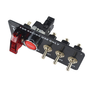 แผงสวิตช์เครื่องยนต์คาร์บอนไฟเบอร์สำหรับรถยนต์ 3A 8.5 30VDC สวิตช์ SPST แบบอิสระพร้อมอุปกรณ์เสริม - Product Image 2