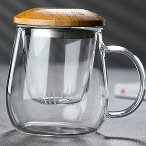 Bestverkopende Glaswerkartikelen Bpa Gratis Hittebestendige Heldere Schattige Theekopjes Van Hoog Borosilicaatglas Met Deksels En Handvat En Infuser - Product Image 4