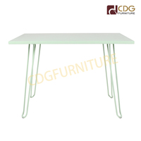 Nouveau Design 6 places intérieur extérieur vert Aluminium Patio Rectangle café salle à manger meubles de jardin ensemble Table de jardin 2023