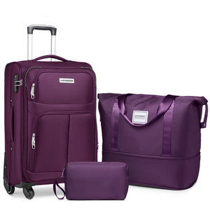 <span class=keywords><strong>Valise</strong></span> en tissu de fabrication de luxe, grande capacité, 20 pouces, trolley, coque <span class=keywords><strong>souple</strong></span>, légère, rouge, avec <span class=keywords><strong>roulettes</strong></span> pivotantes pour voyage - Product Image 6
