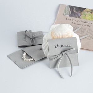 Luxury Gray 6x6 cm Flap Pouch Customized Suede <b>Envelope</b> Luxury <b>Gift</b> Bags for Jewelry Packaging Jewelry Container - Product Image 2