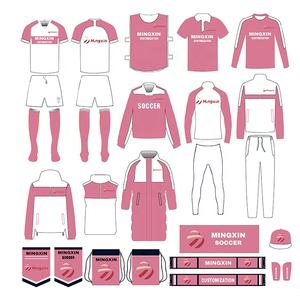Preço por atacado Alta Qualidade Secagem Rápida Camisetas De Futbol Retro Kits De Futebol Conjunto Completo Kit De Futebol rosa Uniforme De Futebol - Product Image 1