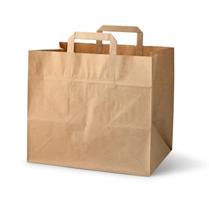 Sacs de courses en papier recyclé XXL 32x21x27cm à base large pour produits ménagers - Product Image 5