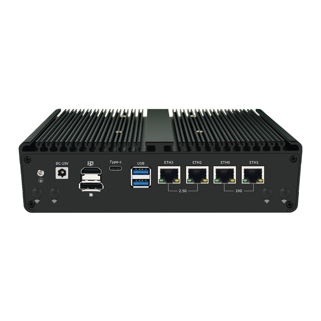 H16 FP7N4L AMD Ryzen 7 8845HS Fanless Industrial Mini PC Dual 10GbE 2x2.5GbE USB4 OCuLink Edge Server New