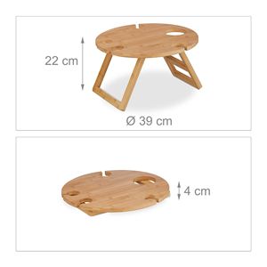 <span class=keywords><strong>Table</strong></span> <span class=keywords><strong>de</strong></span> pique-nique <span class=keywords><strong>pliante</strong></span> moderne en bambou avec un trou pour bouteille <span class=keywords><strong>de</strong></span> vin et <span class=keywords><strong>4</strong></span> trous pour verres à vin - Product Image 3