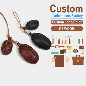 Porte-clés en cuir tanné végétal, grain de café, grain de cacao, véritable cuir de vachette pleine fleur, coloré, breloque de sac, ornement suspendu pour voiture - Product Image 1