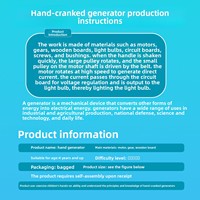 Kinder-Handkurbel-Generator DIY Wissenschafts-Experimentier-Set für Grundschüler - Holzmaterial Montagemodell