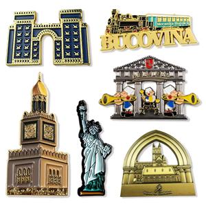 Aimant de réfrigérateur personnalisé en métal émaillé en alliage de zinc avec logo et design 3D de souvenir de ville - Product Image 1