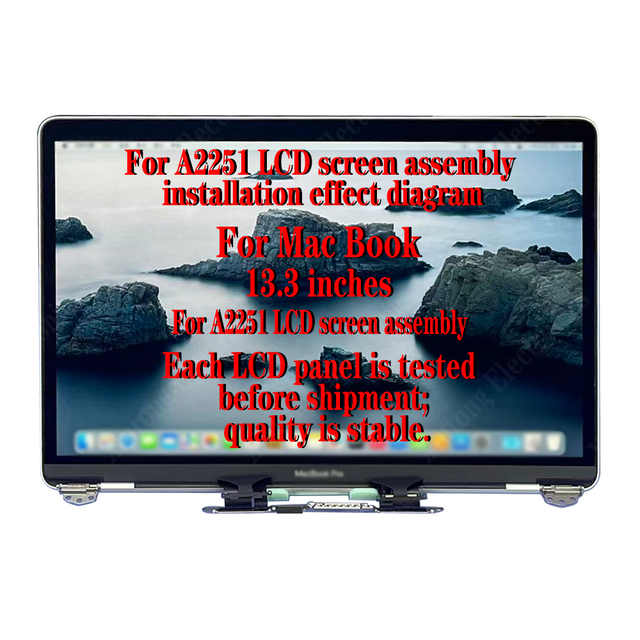 Wholesale for MacBook Pro 2020 New Laptop A2251 LCD Screen Assembly Upper Half A2251 Monitor Screen 13.3 Inch LCD Screen