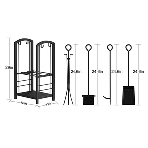 Diproduksi pemegang kayu luar ruangan alat perapian rak <span class=keywords><strong>Log</strong></span> besi logam rak kayu bakar - Product Image 2