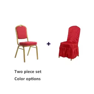 Hotsale Gold Red Stackable Metal Fabric Wedding Event Hotel Conference Chairs Aluminum Vip Hall Banquet Chair For Events Banquet