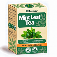 Teh Daun Peppermint Murni Langsung dari Pabrik, 90g 30 Sachet, Penunjang Pencernaan, Pereda Kembung, Teh Herbal Grosir