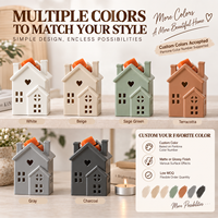 Brûleur de cire décoratif en céramique en forme de maison, chauffe-huile blanc pour bougies chauffe-plat, lampe aromatique pour la décoration et l'aromathérapie à domicile