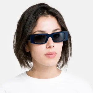 New Luxury Designer Blue Transparent Acetate Frames Gafas De Sol Sun Glass Polarized Trendy Retro Square Ladies Sunglasses Men