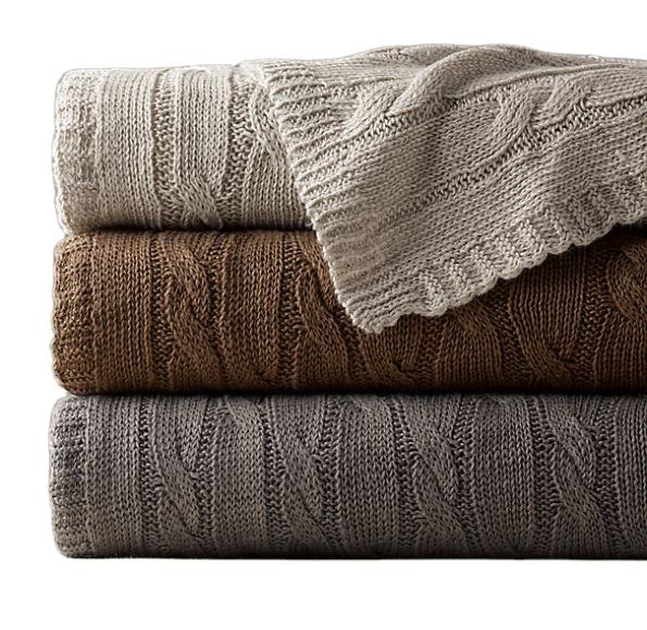 Thick Wool Cable Knit Throw Blankets Luxurious Stylish