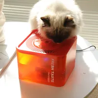 מזרקה לחיות מחמד אוטומטי חתול מזרקת מים כלב מתקן מים 80oz/2.5L שתיית מזרקות קערת עם LED אור עבור חתול וכלב