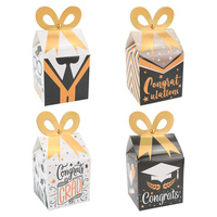 Lot de 12 boîtes cadeaux en carton pour bonbons, avec paillettes et pelliculage mat, pliables, pour fêtes et événements.