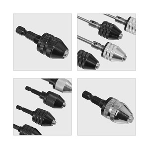 Three Jaw Drill Chuck Keyless Aluminum Alloy Carbon Steel For Electric Grinder Straight Shank Hex Shank Grinding Polishing - Product Image 2