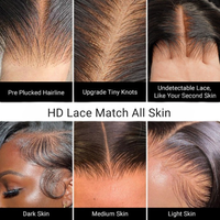Cabello humano liso HD encaje sin cola Perruque cabello humano crudo HD Peluca de encaje sin cola por hueso desplumado recto crudo vietnamita