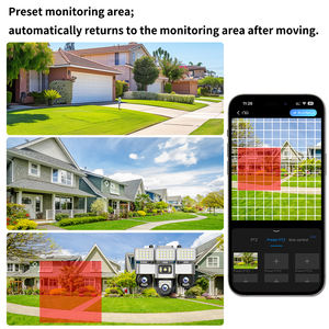 Caméra de sécurité V380 pour la maison, carte SIM 4G, caméra de rue 3PTZ à trois vues, caméra intégrée pour cour extérieure, caméra intelligente rotative HD - Product Image 4