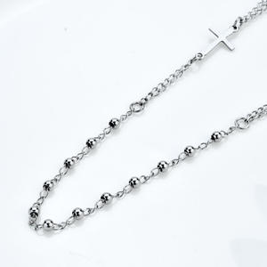 Collier chapelet en acier inoxydable, collier de perles de boule, collier de chapelet religieux en acier inoxydable - Product Image 4