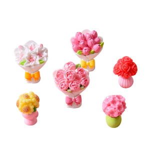 Accesorios de Resina con Forma de <span class=keywords><strong>Corazón</strong></span> de Niña Dulce, Rosas y Tulipanes, Adornos de Escritorio para Manualidades, Decoración de Tienda de Flores para Casa de Muñecas - Product Image 5