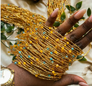 ลูกปัดคาดเอวแอฟริกันแบบใหม่ปี 2026 ผลิตจากฝ้าย นำเข้าจากต่างประเทศ, ขายส่งจากโรงงาน สร้อยประดับร่างกายแบบหินบด, เครื่องประดับรัดเอวจากด้ายฝ้าย - Product Image 3