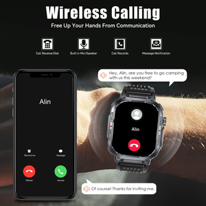 Smartwatch Quadrato IP67 2025 con Display TFT, Risposta alle Chiamate, Monitoraggio della Salute, Torcia LED, Impermeabile 3ATM, Ricarica <span class=keywords><strong>Wireless</strong></span> - Product Image 4