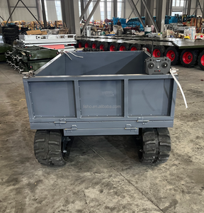 Op afstand bestuurbare elektrische rubberbandchassis kleine crawler vlakke transportwagen met dubbele rupsbanden - Product Image 6