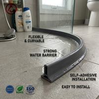 Barrière de douche anti-eau, bande de retenue d'eau au sol en silicone pliable 3*5 2*3cm