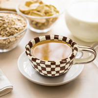 Tasse à café en céramique personnalisée avec logo, style nordique, pour latte et cappuccino, écologique, en porcelaine, créative, très vendue, pour expresso