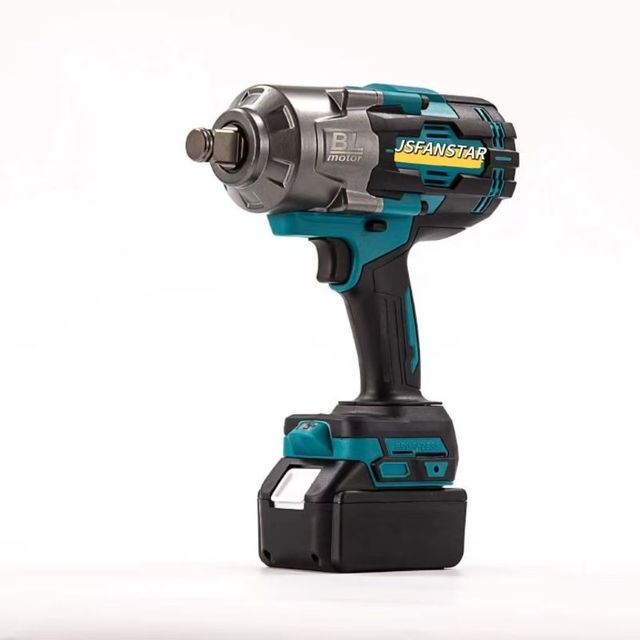 New Profesional Power Tools Heavy Duty 2000NM Wireless Cordless Impact Wrench with 2 Chargeable Batteries Kit