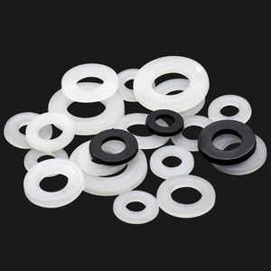 M4 M5 <span class=keywords><strong>M10</strong></span> <span class=keywords><strong>Rondelle</strong></span> plate en nylon 4mm ID 15mm OD 1mm d'épaisseur Blanc Noir Plastique Caoutchouc Silicone Joint d'écartement Joint Anneau - Product Image 6