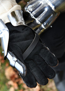 Guantes de acero premium estilo reloj de arena inspirados en el diseño de armadura del siglo XIV, hechos a mano, protección para manos de caballero, colección decorativa - Product Image 6